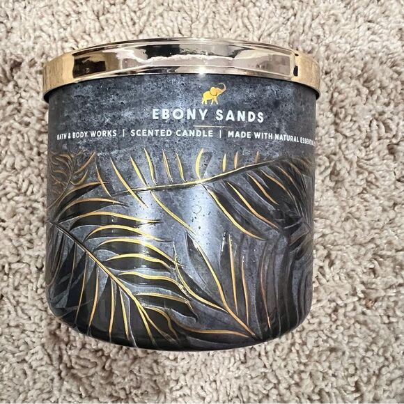 NWT Bath and Body Works Ebony‎ Sands Essential Oil 3 Wick Candle NEW - Picture 6 of 6